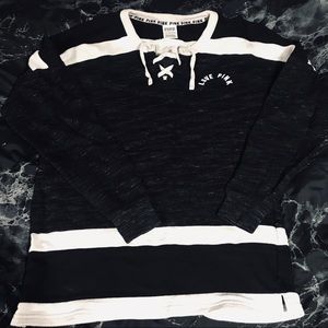 VS PINK Black Hockey Sweatshirt